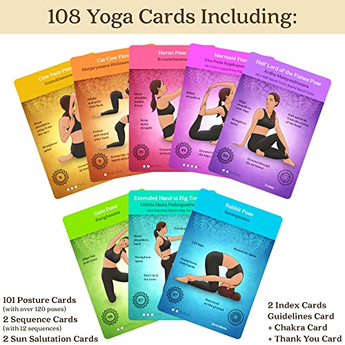Asana Moon Yoga Cards and Stress Relief Cards Bundle – Yoga Sequencing Deck and Stress Relief Deck with Exercises on Mindfulness, Meditation, Anxiety Relief, and Relaxation