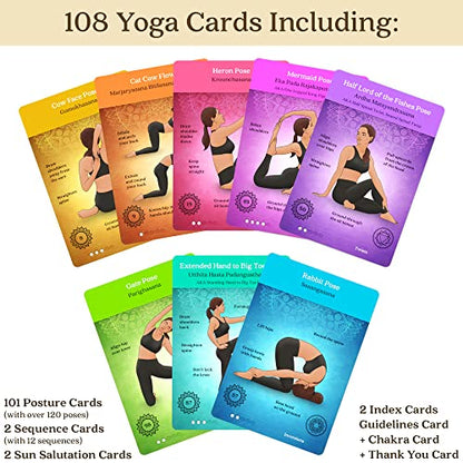 Asana Moon Yoga Cards and Stress Relief Cards Bundle – Yoga Sequencing Deck and Stress Relief Deck with Exercises on Mindfulness, Meditation, Anxiety Relief, and Relaxation