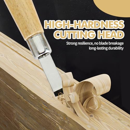6-Piece Wood Carving Tools Set, Linoleum and Lino Cutting Tools with V-Shaped Chisels, Professional Woodcut and Stamp Carving Kit for Printmaking, 4.5mm 5.8mm 6.8mm 7.2mm