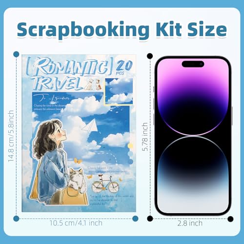 Romantic Getaway Sticker Scrapbooking Supplies for Junk Journal, 20 Sheets PET Stickers - Vintage Journaling Stickers, Ephemera Sticker Book Pre Cut(TZ-009-005) - style: Romantic Getaway