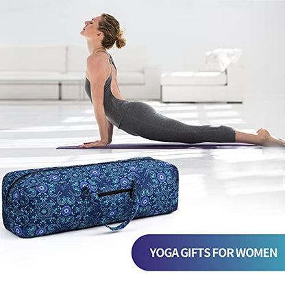 Boulder Bee | Yoga Mat Bag | Large Yoga Mat Carrier with Wet Pocket | Yoga Gifts | Gym Tote Bag for Women - color: Blue