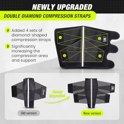 Sylong® Torn Calf Muscle Compression Sleeve Wrap Brace for Calf Swollen, Edema, Soreness, Strain, Cramps, Varicose veins, with 4 sets of Elastic straps - L/XL (1 pack) - size: L/XL