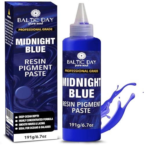 Midnight Blue Epoxy Resin Pigment Paste, Extra Large 191g (6.7oz) – Opaque Resin Colorant, Highly Concentrated Epoxy Dye, Mica Powder Alternative for Resin Art, Jewelry, Tumblers, River Tables & Crafts - color: Midnight Blue