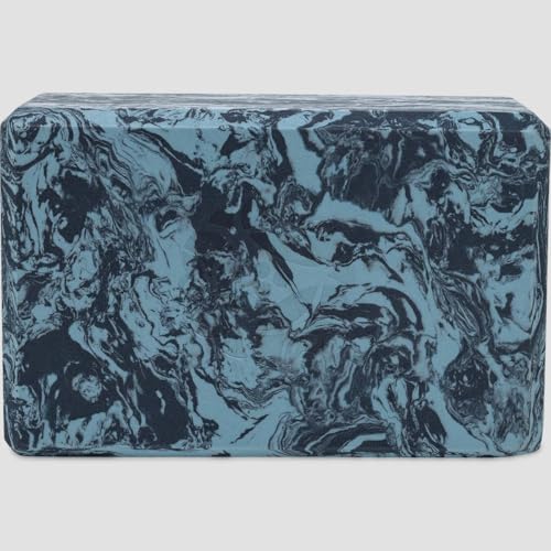 Hugger Mugger 4 in. Foam Yoga Block - Strong and Stable, Beveled Edges for Comfort, Most Favored Block Size, Helps with Alignment and Support in Many Poses - color: Surf Blue
