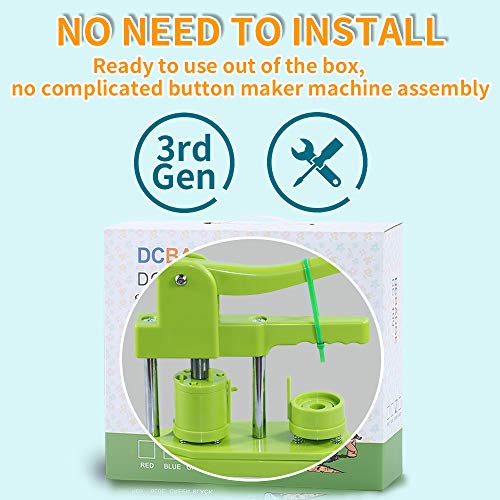 Happizza Button Maker Machine, (3rd Gen) Installation-Free 32mm(1.25 in) DIY Pin Button Maker Press Machine Kit, Badge Punch Press Machine with Free 500pcs Button Parts&Pictures&Circle Cutter - size: Round - 32 mm