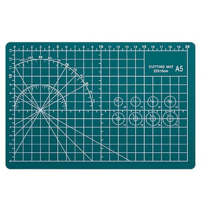 A5 Cutting Mat, Self Healing Sewing Mat, Craft Mat Double Sided 3-Ply Craft Cutting Board for Sewing Crafts Leather Fabric Scrapbooking Project Art Supplies, 8.6“ x 5.9”, Green - color: Green