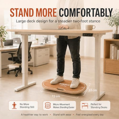 Standing Desk Balance Board - Lightweight & Portable 28"x13" Wobble Board for Active Standing, Improving Balance & Core Strength at Office or Home
