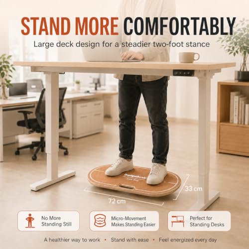 Standing Desk Balance Board - Lightweight & Portable 28"x13" Wobble Board for Active Standing, Improving Balance & Core Strength at Office or Home