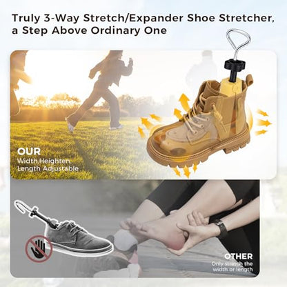 Shoe Stretcher Boot Stretcher Men Women, 2Pcs Adjustable for Wide Feet - color: Yellow, size: L (Men 9-13,Women 10.5-13）