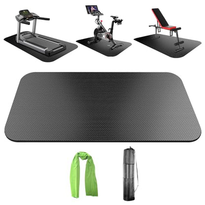 Bike Mat,Treadmill Mat,Compatible for Elliptical,Exercise Bikes, Stationary Cycles,Spin Bike,Under Exercise Bike Trainer Pad for Indoor Stationary Gym Fitness Equipment Hardwood Floor Protector - size: 60" x 23.6"