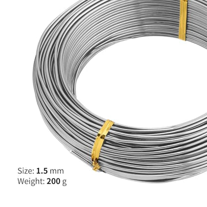 Bonsai Training Aluminum Wire, 1.5mm 16 Gauge Silvery 200g, Bendable Anodized Craft Wire, Flexible Armature Wire for Bonsai Tree Shaping, DIY Handcraft and Model Making(Silvery-1.5) - color: Silver, size: 16 Gauge