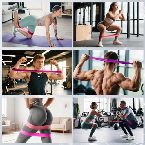 LEEKEY Resistance Bands for Pull Up Assist, Exercise & Workout Bands Set | Long resistance bands for pull up assist, strength training, physical therapy, stretching, home gym - color: 15-125LBS PURPLE+Mini Bands
