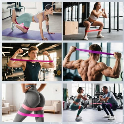 LEEKEY Resistance Bands for Pull Up Assist, Exercise & Workout Bands Set - color: 15-125LBS PURPLE+Mini Bands