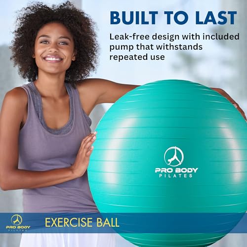 ProBody Pilates Yoga Ball - Gym Grade Exercise Ball - color: Aqua, size: XXL: 31-34 inches/78-85 cm