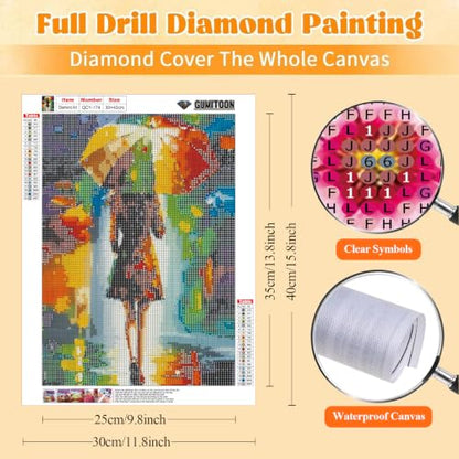 GUMITOON Diamond Art Kits for Adults-Pink Bow Full Drill Diamond Dots Paintings for Beginners, Round 5D Paint with Diamonds Pictures Gem Art Painting Kits DIY Crafts Kits 12"x16" QCY-149 - color: QCY-174