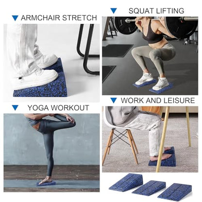 Slant Board 3 Pcs Squat Wedge for Calf Stretching - color: Black Blue Mixed