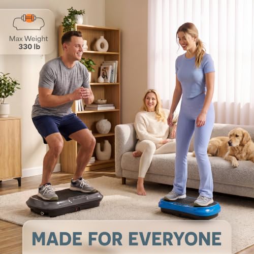 Lifepro Waver Vibration Plate Exercise Machine with 99 Speeds & 10 Presets | Resistance Bands, Non-Slip Surface, 330 lbs Capacity — Vibration Plate for Lymphatic Drainage, Body Toning, Full-Body Workout - color: Gray