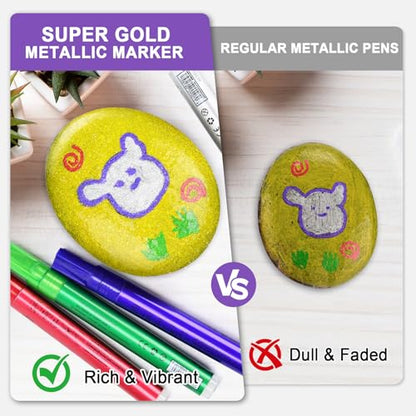 IVSUN 128 Colors Art Markers Set + 18 Super Golden Metallic Markers