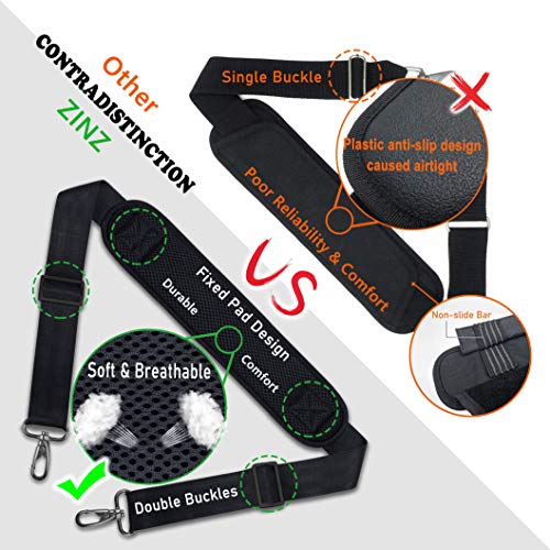 가방 어깨끈, ZINZ 패딩 처리된 조절 가능한 어깨끈 교체품, 블랙 UK - color: 블랙 UK, size: 57 inch