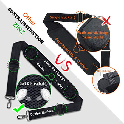 가방 어깨끈, ZINZ 패딩 처리된 조절 가능한 어깨끈 교체품, 블랙 UK - color: 블랙 UK, size: 57 inch