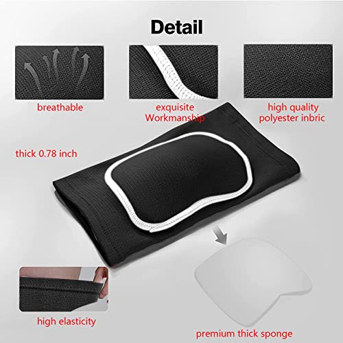 Volleyball Knee Pads for Dancers, RYBTB Soft Breathable Knee Pads for Men Women Kids Knees Protective, Knee Brace for Volleyball Football Dance Yoga Tennis Running Cycling Workout Climbing (Black White, Medium) - color: Black White, size: Medium