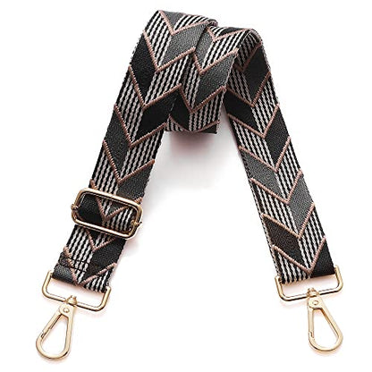 S-Jacorry Purse Strap Replacement Crossbody Wide Shoulder Strap Adjustable Canvas Straps Handbag Strap Replacement Belts - color: Gold Buckel-532