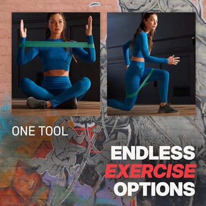 SPRI Mini Loop Bands Kit, Set of 3 - Light, Medium, Heavy Resistance Bands for Lower Body Workouts, Toning Muscles, and Exercise