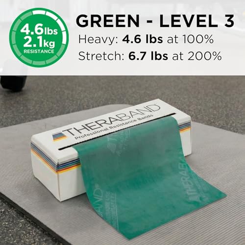 THERABAND Resistance Bands, Workout Band, Exercise, Physical Therapy, Green - color: Green - Heavy