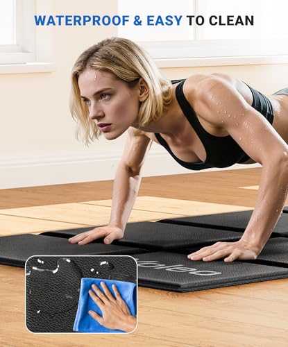 YOLEO Treadmill Mat Walking Pad Mat for Carpet, 63"x30" Foldable Exercise Equipment Mats - 1/4" Thick Non-Slip, Shock Absorbing, Hardwood Floor Protection for Exercise Bike/Weight Bench/Treadmill/Yoga - size: 63" X 30"