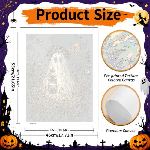 SUJINMEI Ghost Paint by Numbers Kit for Adults Without Frame 16X20 inch | Halloween Adult Paint by Number Kits on Canvas, Halloween Painting by Numbers for Adults, Acrylic Paints for Home Wall Decor - color: MT23047-US