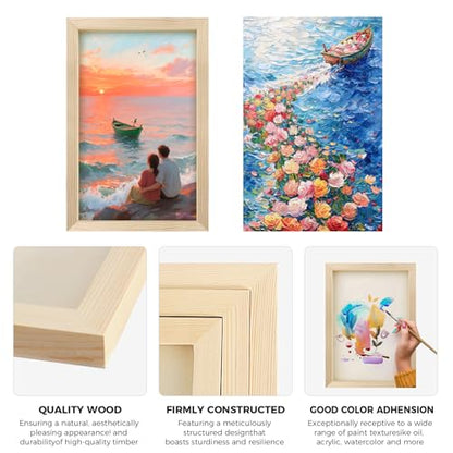 8 Pack 6x12 Inch Unfinished Square Wood Panels for DIY Painting Crafts | Blank Wood Canvas Frames for Oil Paint Pouring & Valentine Halloween Xmas Decor - size: 6"×12" 8 Pack