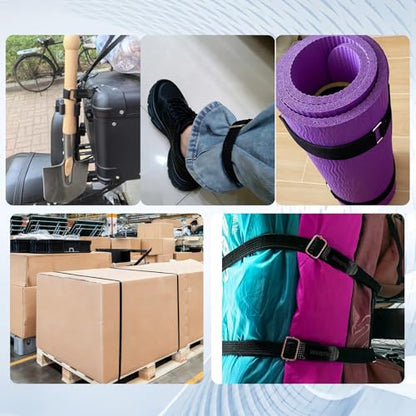 10Pack Elastic Cinch Straps 1" x 8" Heavy Duty Fastening Hook and Loop Nylon Straps Reusable Adjustable Cable Straps for Cords & Cable Management, Home, Garage, Travel - size: 1''×8''