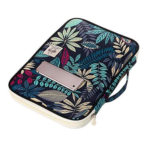 JAKAGO Travel Portfolio Organizer Waterproof A4 Document Bag Multifunctional Travel Note Pouch Zippered Case for Notebook, Ipad, Journals, Sketch Books (Dark Blue) - color: Dark Blue