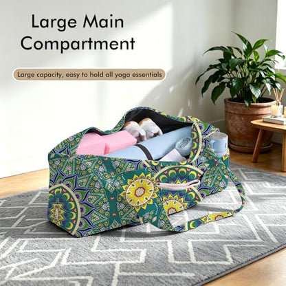 Yoga Mat Bag Large Yoga Bag and Carrier with Strap Zipper and Pockets Fits All Your Stuff Yoga Tote Pilates Bags for Women Fit Most Size Mats - color: Green