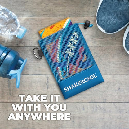 SHAKEitCOOL Original Cooling Towel – Soft, Lightweight, Heat Relief – Perfect for Biking, Running, Yoga, Gym, Gardening – First Down - color: First Down