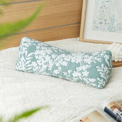 Buckwheat Neck Support Pillow Cervical Neck Cylinder Bolster Pillow,Buckwheat Hulls Adjustable Roll Pillow,Neck Pain Relief for Back and Side Sleepers Round Pillows for Lunch Break Green, 6*15 inch - color: Green