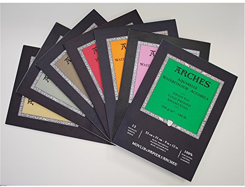 Arches Watercolor Paper Pad, 140 pound, Hot Press, 11.69"x16.53" - size: 11.69"x16.53", style: Hot Press