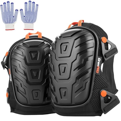 GRENPRO Heavy Duty Work Knee Pads, Quick Release Buckle for Construction - color: Upgraded Black