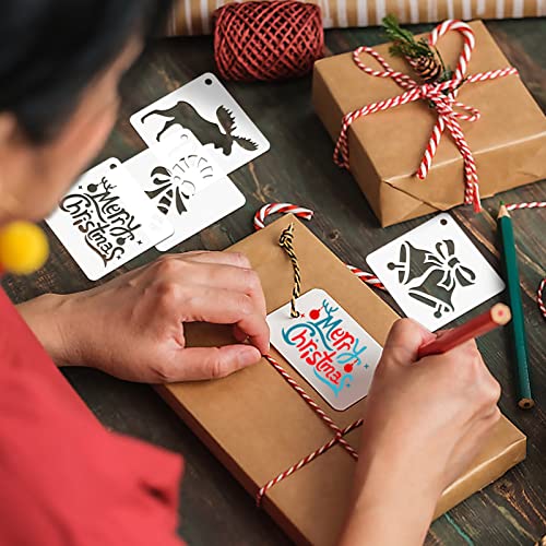 Augshy 56 Pack 3 Inch Christmas Stencils, Dot Painting Holiday Templates | Reusable Design, Rock Painting Art Crafts, Scrapbooking Wall Floor Decor, DIY Drawing Projects - style: Christmas