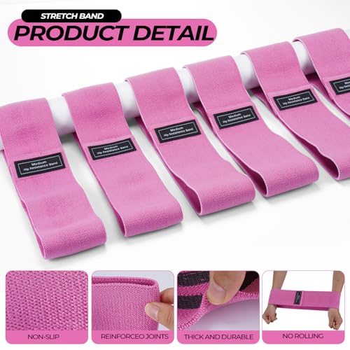 Seenelling 18 Pcs Pilates Ring and Ball Bulk Home Pilate Kit - color: Pink