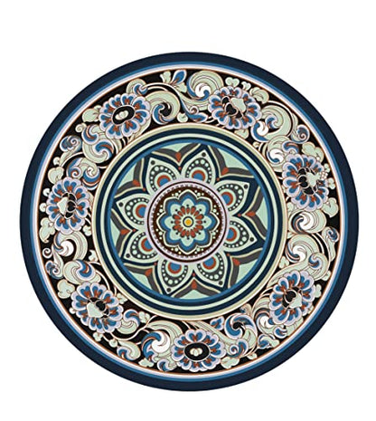 Knsbk Large Round Yoga Mat 4.6'X3.5mm for Exercise Premium Extra Thick, Ultra Comfortable, Non Slip, Meditation Mat - color: Mixed flowers A