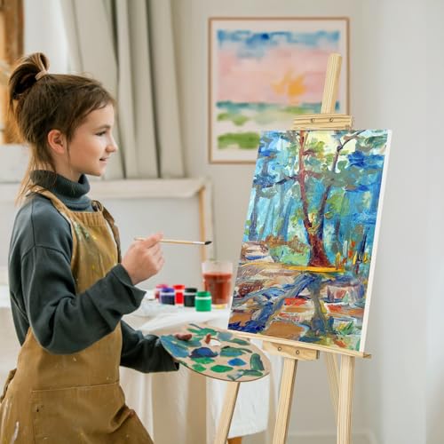 JEAWIWI 1 Pcs Wooden Easel, Adjustable, Holds up to 42", Lightweight Pine | Art Easel Stand for Painting and Canvas, Large, for Beginners and Artists, Lightweight Pine, for Studio, Classroom, and Home