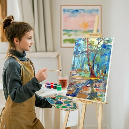 JEAWIWI 1 Pcs Wooden Easel, Adjustable, Holds up to 42", Lightweight Pine | Art Easel Stand for Painting and Canvas, Large, for Beginners and Artists, Lightweight Pine, for Studio, Classroom, and Home