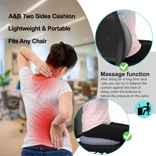 Wobble Cushion Core Balance Disc, Wiggle Seat with Inflation Pump | Extra Thick Non-Slip, Help Stay Focused for Sensory Kids, Improve Sitting Posture & Relieve Back Pain, Core Strength Trainer - color: 1Grey
