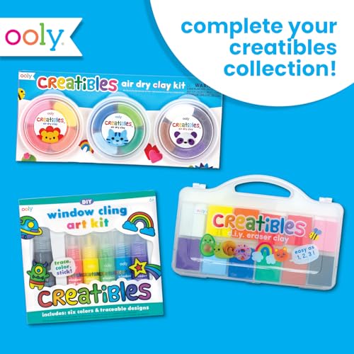 Ooly Creatibles Air Dry Clay for Kids, Includes 3 Reusable Cases, 12 Colors | Ages 6+, Includes 3 Shaping Tools, Modeling Clay, Fun Play Dough Craft Kit, Sculpt Fun Lion, Cat, Bear, Gift for Kids - style: 12 Colors Complete Set
