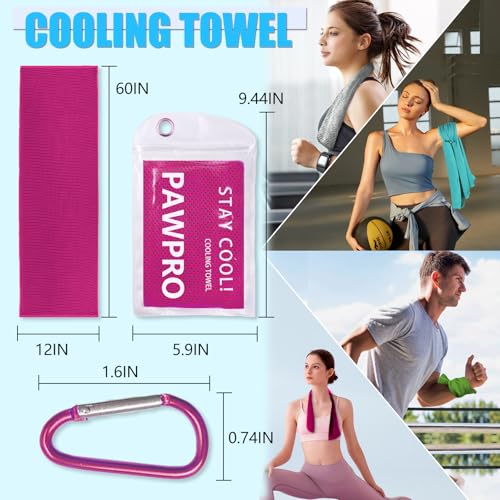4 Pack Cooling Towels, Soft Breathable Cooling Towels for Neck and Face | Microfiber, Gym, Men, Women, Waterproof Bag, Carabiner, Yoga, Golf, Hiking, Running, athletes, gift, Lake Blue, Grey - color: Lake Blue/Grey/Pink/Green