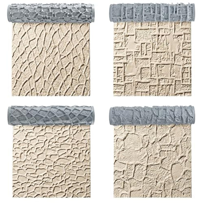 Warmtree 4 Pcs RPG Terrain Texture Roller Set Polymer Clay Texture Roller | DND Terrain Sets Texture Roller for DIY Modeling Scenic Terrain Wall Road Model Miniatures Landscape