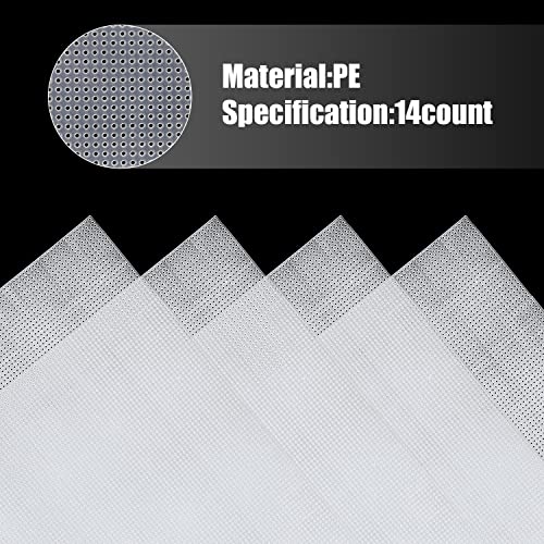 6pcs Plastic Mesh Canvas Sheets | 14 CT Clear for Embroidery Making, Cross Stitch Aida Screen for Crafts DIY Crochet Projects (11x8.2 inch) - style: Style A