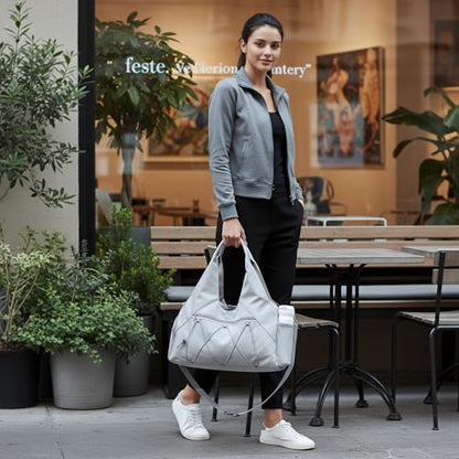 Forestfish Gym Bag For Women With Yoga Mat Holder, Grey - color: Grey