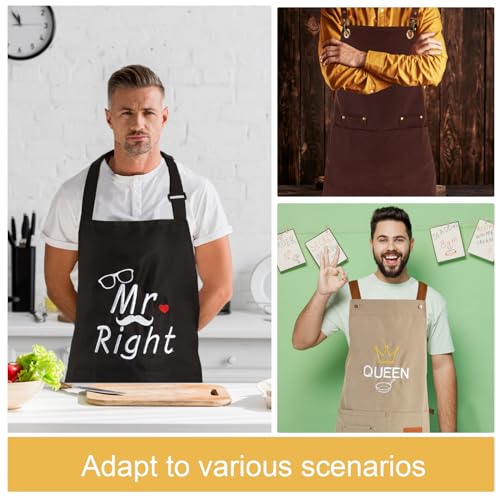 2 Pack Kitchen Cooking Aprons, Adjustable Bib Soft Chef Apron with 2 Pockets for Men Women - color: Black Stripes